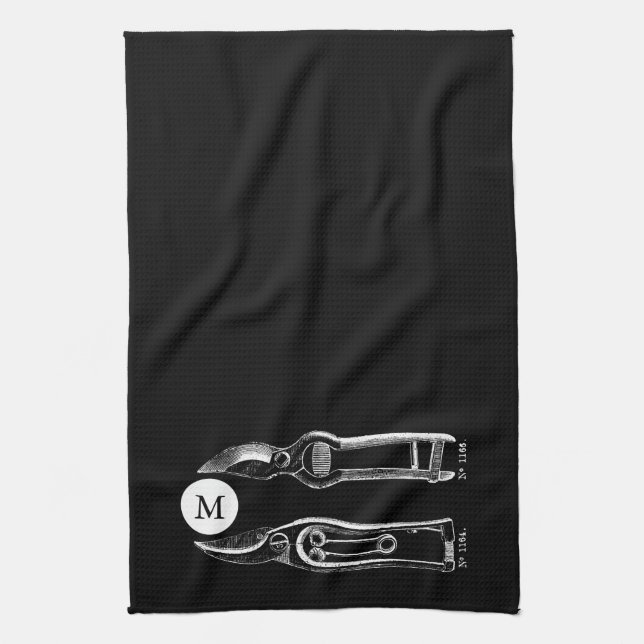 VINTAGE  Verktyg Pruners Monogram B K Towel Kökshandduk (Vertikal)