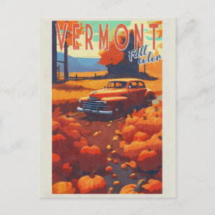 Vintage Vermont Fall Foliage Färg Travel Vykort