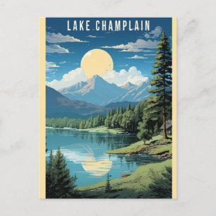 Vintage Vermont Sjö Chamlie Travel Vykort