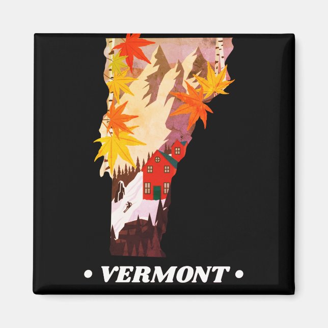 Vintage Vermont State Magnet (Framsidan)