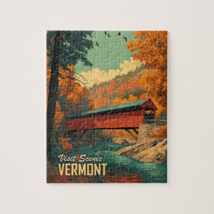 Vintage Vermont Täckte bryggresor Pussel