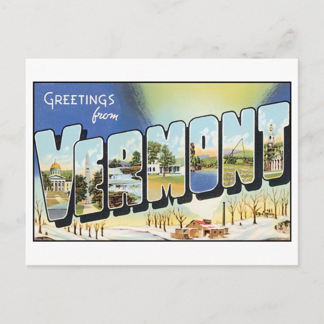 Vintage Vermont-vykort Vykort (Framsida)