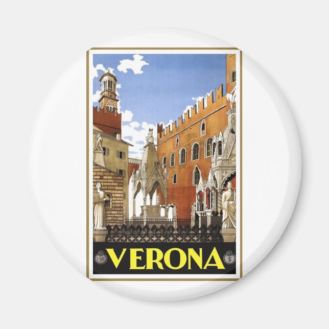 Vintage Verona-Italien Magnet (Framsidan)