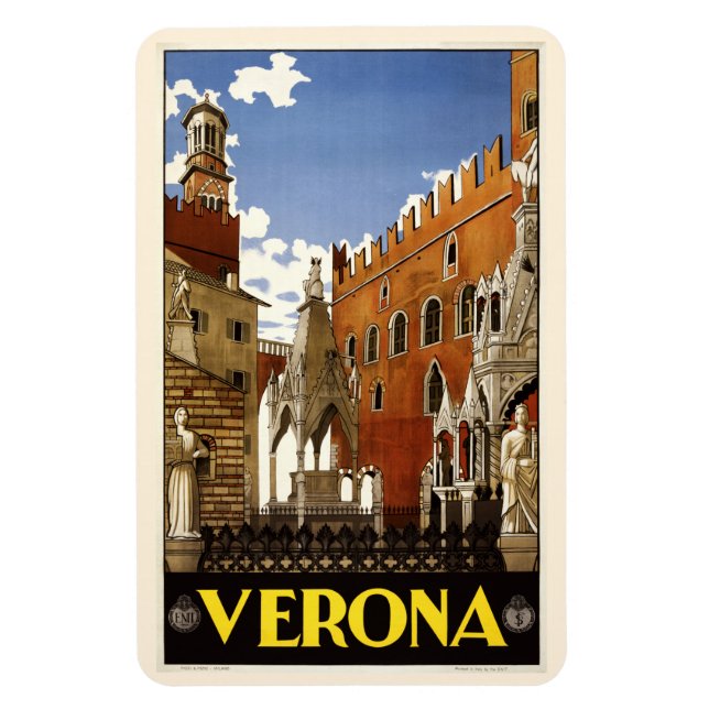 Vintage Verona Italien magnet (Vertikal)