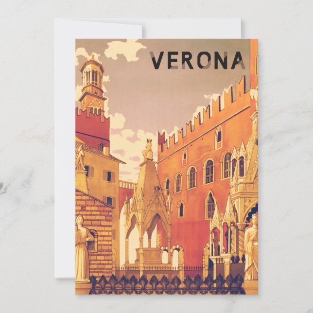 Vintage Verona Italien Travel Kort (Framsida)