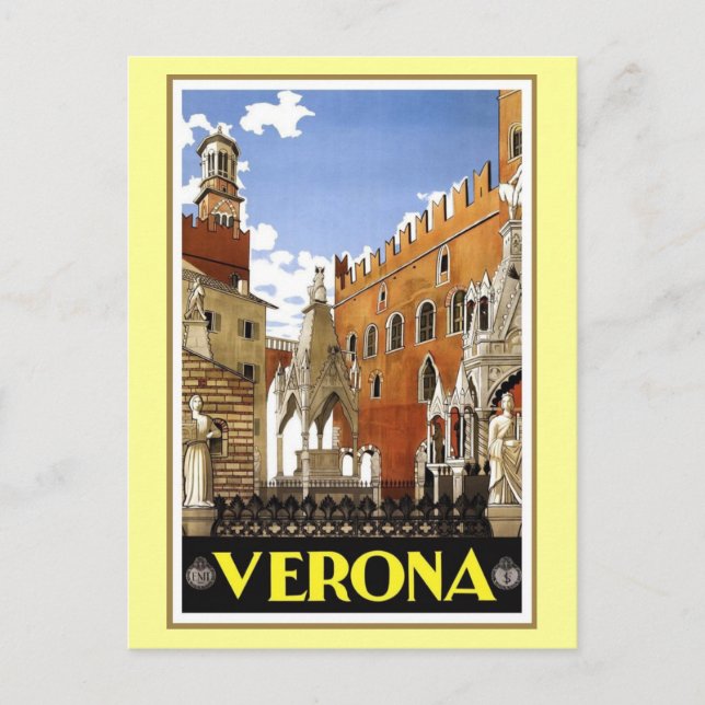 Vintage Verona-Italien Vykort (Framsida)