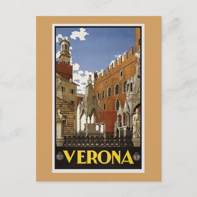 Vintage Verona Travel Vykort (Framsida)