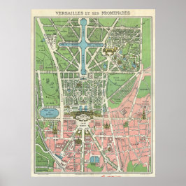 Vintage Versailles Karta Travel Poster