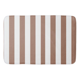Vintage vertikala ränder Mocha mousse vit Badrumsmatta