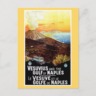 Vintage Vesuvius Bukt i Neapel Italienska resor Vykort