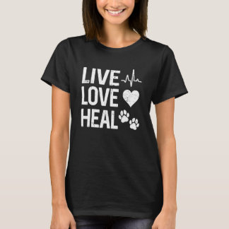 Vintage Vet Tech Live Kärlek Heal Veterinary Techn T Shirt