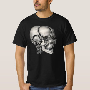 Vintage vetenskaplig mänsklig anatomi, antikt skel t-shirt
