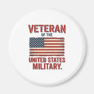 Vintage Veteran USA Flagga Militär Vektor Design_1 Magnet