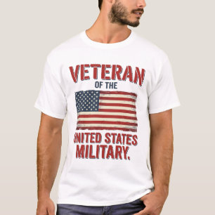 Vintage Veteran USA Flagga Militär Vektor Design_1 T Shirt