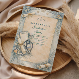 Vintage Veterinary Graduation Part Inbjudningar