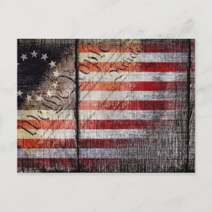 Vintage vi People Betsy Ross-Flagga Vykort