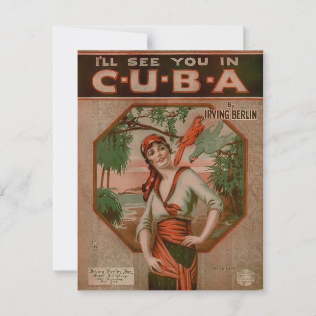 Vintage vi ses på Kuba Travel Kort (Framsida)