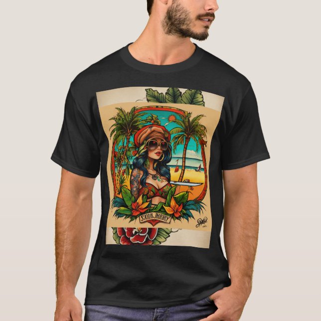 Vintage Vibes: Amerikansk traditionell tattodesign T Shirt (Framsida)