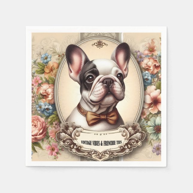 Vintage Vibes & Frenchie Ties Pappersservett (Framsidan)