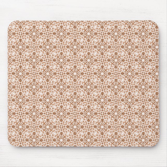 Vintage Vibrance Damask Mousepad, Latte Musmatta (Framsidan)