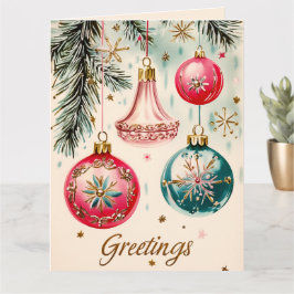 Vintage Vibrant julprydnad Kort