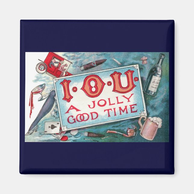 Vintage Vice Party, spel och rökning Magnet (Framsidan)