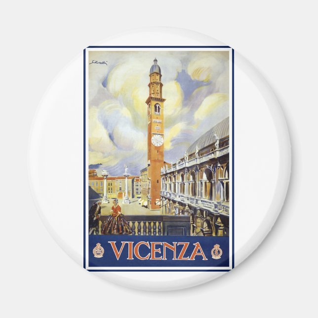 Vintage Vicenza Italien Magnet (Framsidan)