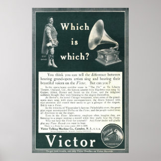 Vintage Victor Ad från 1908 Poster
