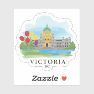 Vintage Victoria British Columbia Travel Klistermärken