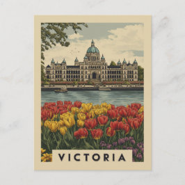 Vintage Victoria British Columbia Travel Vykort