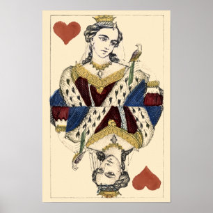 Vintage Victoria- era Hjärtans Drottning Poster