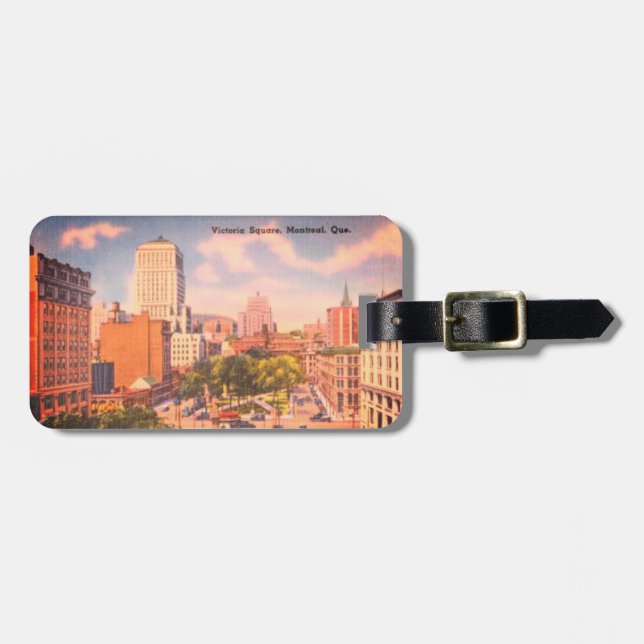 Vintage Victoria Square, Montreal, Quebec, Kanada Bagagebricka (Horisontell Framsida)