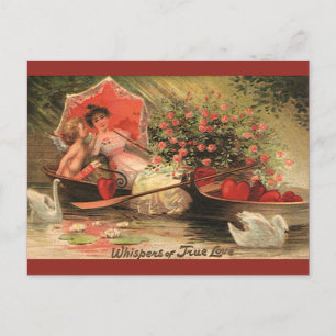 Vintage Victorian Alla hjärtans dag Cherub med hea Helg Vykort