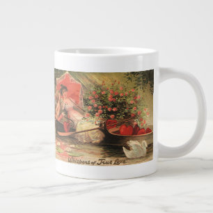Vintage Victorian Alla hjärtans dag Kerub med hjär Jumbo Mugg