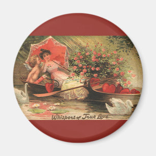 Vintage Victorian Alla hjärtans dag Kerub med hjär Magnet