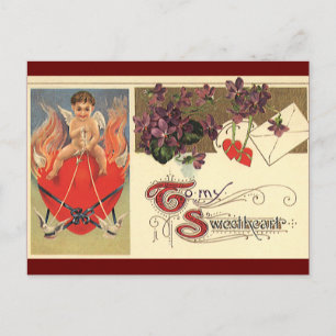 Vintage Victorian Alla hjärtans dag Till min kära Helg Vykort