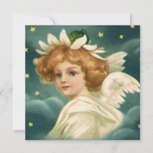 Vintage Victorian Angel Stars Julinbjudan Inbjudningar