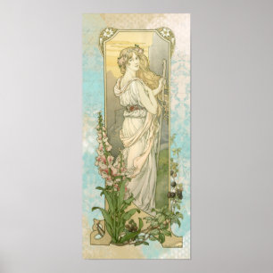 * Vintage Victorian AR23 Woman Walking Art nouveau Poster
