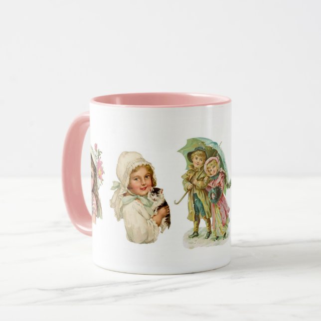 Vintage Victorian Art Children Mugg (Framsida vänster)