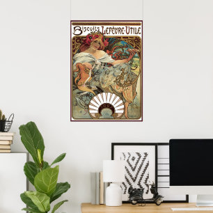 Vintage Victorian Art nouveau av Alphonse Mucha Poster