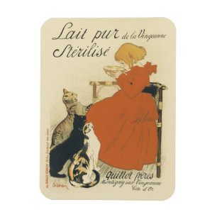 Vintage Victorian Art nouveau, flicka med Mjölk Ca Magnet