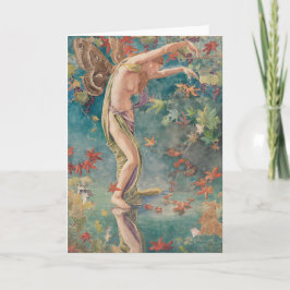 Vintage Victorian Autumn Scattering Löv Kort