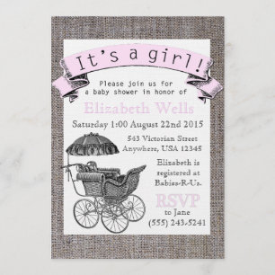 Vintage Victorian Baby Shower Inbjudan