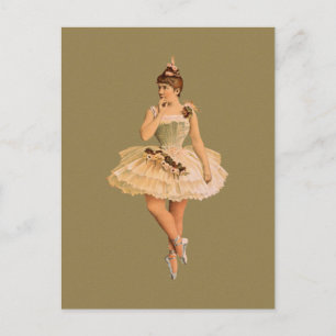 Vintage Victorian Ballerina Vykort