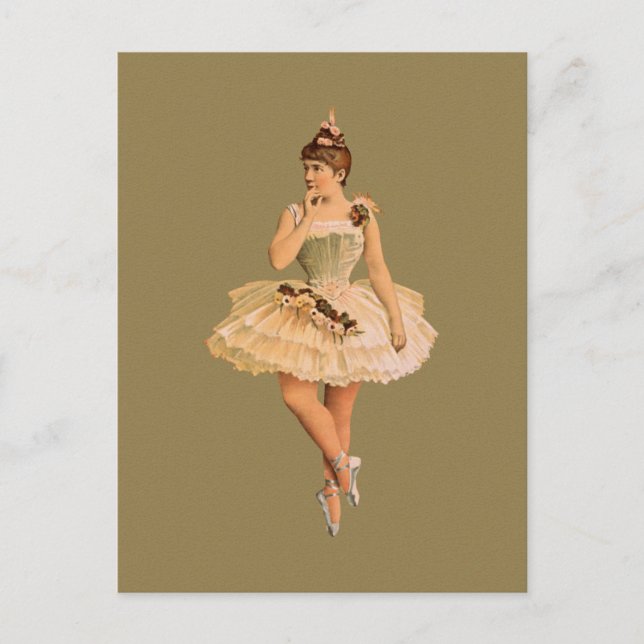 Vintage Victorian Ballerina Vykort (Framsida)