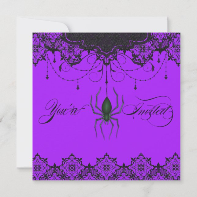 Vintage Victorian Berry Spider-inbjudan Inbjudningar (Framsida)