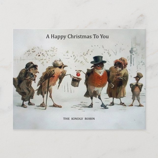 Vintage Victorian Birds Vykort (Framsida)