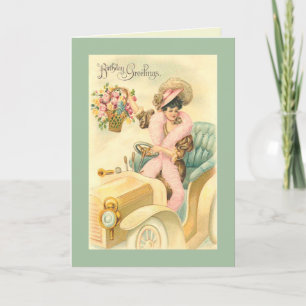 Vintage Victorian Birthday Card Kort
