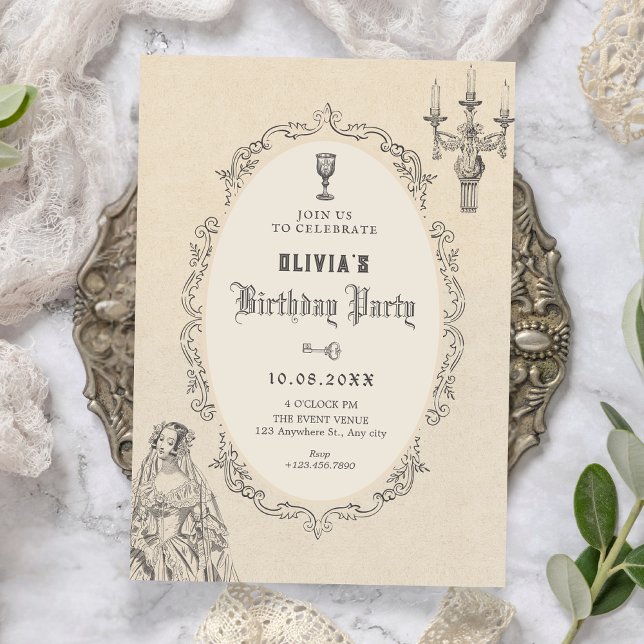 Vintage victorian birthday inbjudningar (Skapare uppladdad)