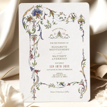 Vintage Victorian Blommigt Ornaments Bröllop-inbju